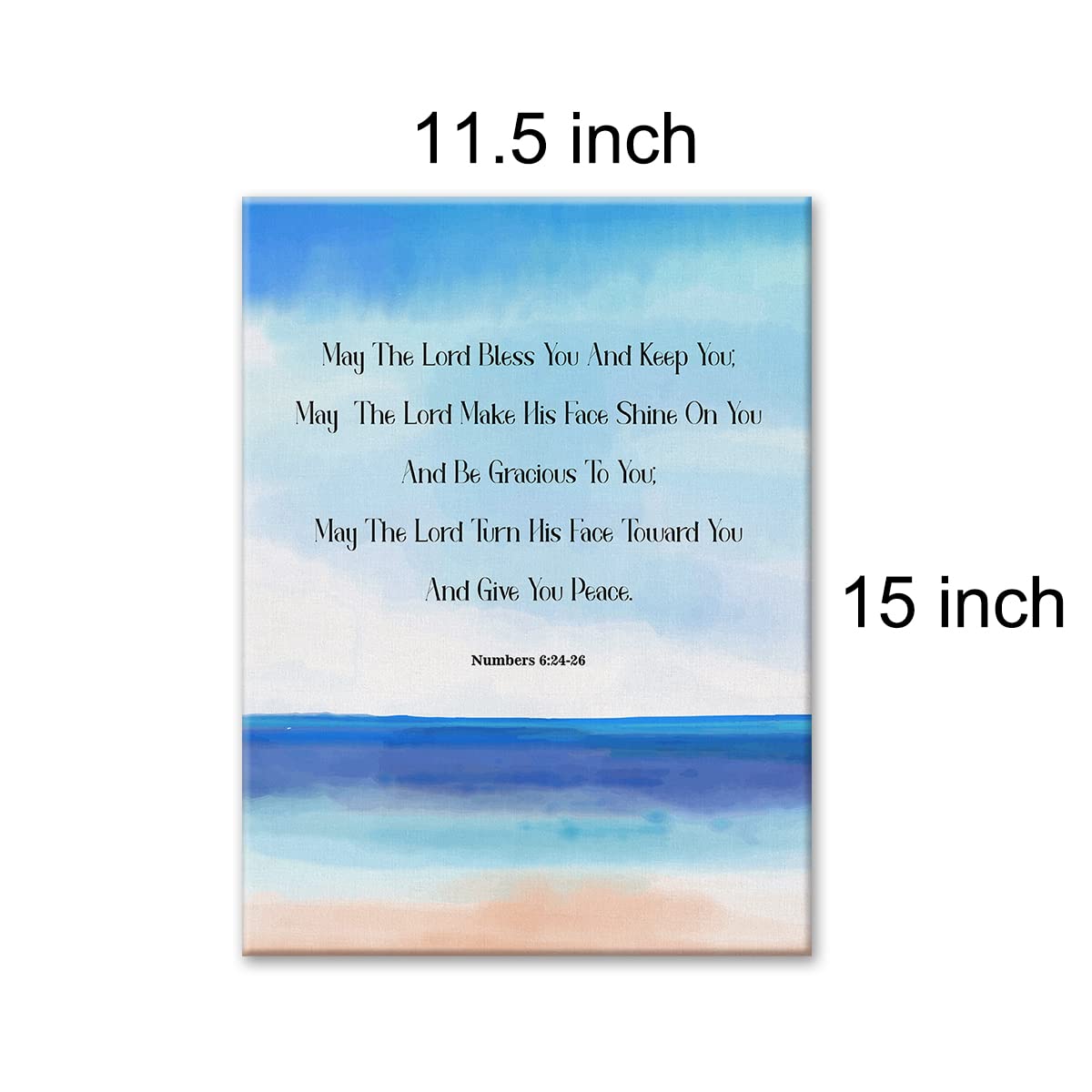 Numbers 6:24-26 Sign Bible Verse Canvas Home Wall Art Decor Scripture Painting 12X15 Poster Framed Ready To Hang